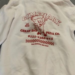 Brand new, never worn white and red pizza Gymshark hoodie. Oversized